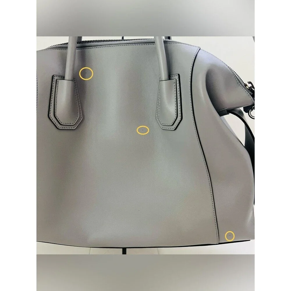 GIVENCHY Antigona Soft Medium Pearl Grey Leather Satchel